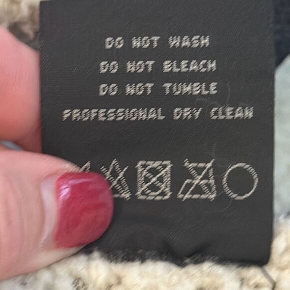 Sam Edelman Women's Black Faux Leather Sherpa Lined Wrap Coat Jacket Medium - Picture 8 of 8